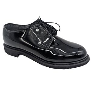 Bates Mens Black Patent Leather Oxford Dress Shoes Formal Uniform Shoes Size 6.5